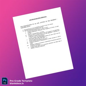 Blank Pakistan Tax Authority AOP Registration Certificate Template (Word/PDF) Document Preview - BlankDocs