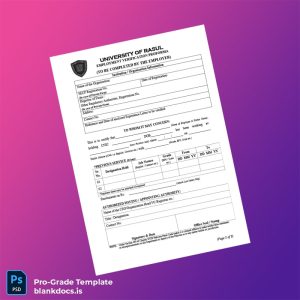 Blank Pakistan University of Rasul Employment Verification Proforma Template (Word/PDF) Document Preview - BlankDocs