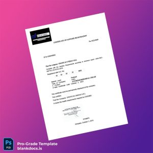 Blank Peru Certificate of Sanitary Registration Template (Word/PDF) Document Preview - BlankDocs