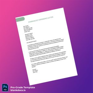 Blank Pharmacist Experience Letter Template (Word/PDF) Document Preview - BlankDocs