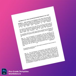 Blank Philippines Bureau of Immigration Business Registration Certificate Template (Word/PDF) Document Preview - BlankDocs