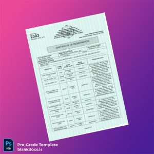 Blank Philippines Bureau of Internal Revenue Tax Registration Certificate Template (Word/PDF) Document Preview - BlankDocs