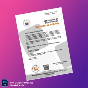 Blank Philippines Bureau of Patents Certificate of Registration Template (Word/PDF) Document Preview