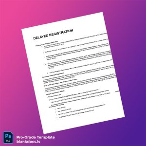 Blank Philippines Civil Registrar Delayed Registration Birth Certificate Template (Word/PDF) Document Preview - BlankDocs