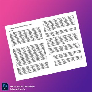 Blank Philippines Land Registration Authority Decree of Registration and Certificate of Title Template (Word/PDF) Document Preview - BlankDocs