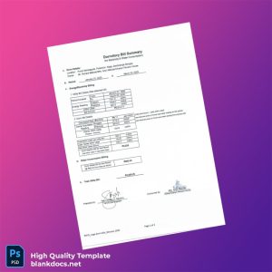 Philippines NHVS Site Engineer Editable Utility Bill Template in Word and PDF formats