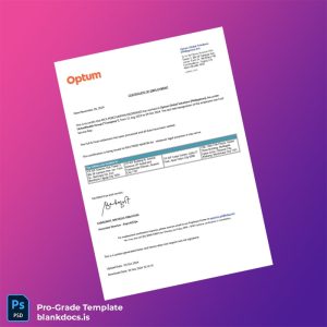 Blank Philippines Optum Global Solutions Employment Certificate Template (Word/PDF) Document Preview - BlankDocs