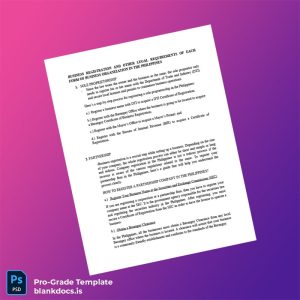 Blank Philippines SEC Business Registration Certificate Template (Word/PDF) Document Preview - BlankDocs