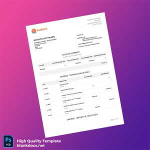 Philippines SeaBank Bank Statement Template in Word and PDF formats