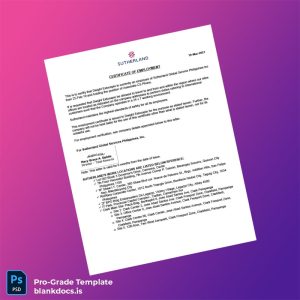 Blank Philippines Sutherland Global Services Employment Verification Letter Template (Word/PDF) Document Preview - BlankDocs