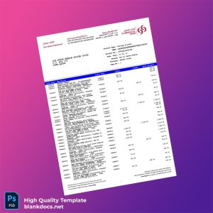 Qatar Bank Statement Template in Word and PDF formats