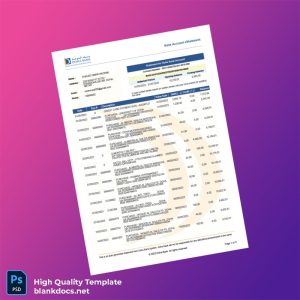 Qatar Doha Bank Statement Template in Word and PDF formats