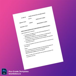 Blank Release of Registration Certificate Document Template (Word/PDF) Document Preview - BlankDocs