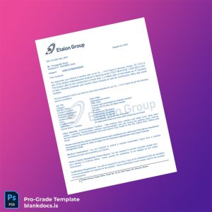 Blank Russia Etalon Employment Verification Letter Template (Word/PDF) Document Preview - BlankDocs
