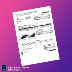Saint Lucia St Lucia Electricity Services Limited Editable Electricity Bill Template in Word and PDF formats