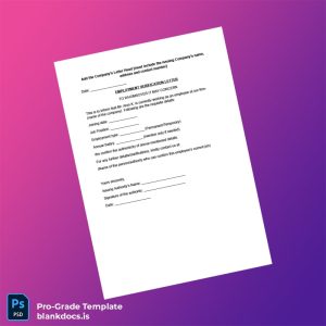 Blank Sample Employment Verification Letter Template (Word/PDF) Document Preview - BlankDocs