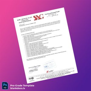 Blank Saudi Arabia Saudi American Glass Company Employment Verification Letter Template (Word/PDF) Document Preview - BlankDocs