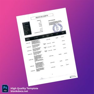 Senegal Bank Statement Template in Word and PDF formats