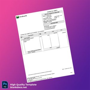 Senegal Orabank Bank Statement Template in Word and PDF formats