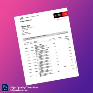 Singapore DBS Account Statement Template in Word and PDF formats