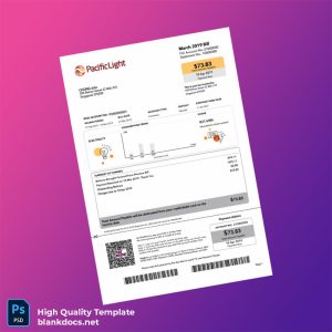 Singapore PacificLight Energy Pte Ltd Editable Electricity Bill Template in Word and PDF formats