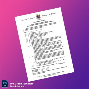 Blank Singapore Pasuguan ng Pilipinas Employment Verification Letter Template (Word/PDF) Document Preview - BlankDocs