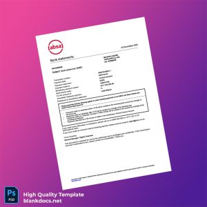 South Africa Absa Bank Statement Template in Word and PDF formats