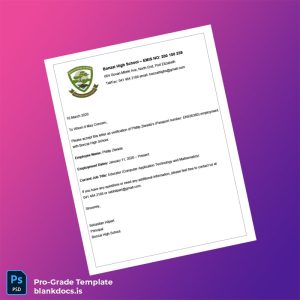 Blank South Africa Bonzai High School Employment Verification Letter Template (Word/PDF) Document Preview - BlankDocs