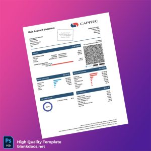 South Africa Crestina Bank Statement Template in Word and PDF formats