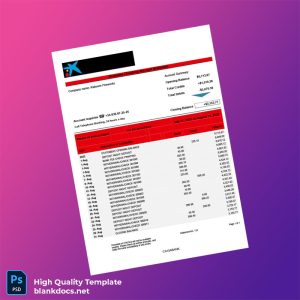 Spain CAIXABANK Company Bank Statement Template in Word and PDF formats