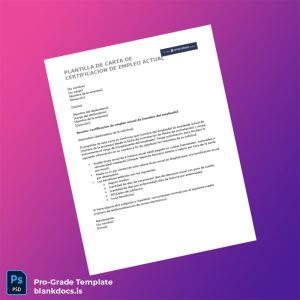 Blank Spain HR Department Employment Verification Letter Template (Word/PDF) Document Preview - BlankDocs