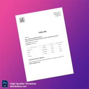 Spain Vodafone Editable Utility Bill Template in Word and PDF formats