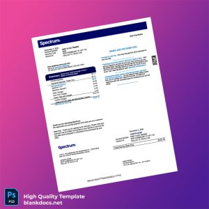 Spectrum Editable Utility Bill Template in Word and PDF formats