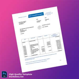 Sri Lanka Commercial Bank of Ceylon Bank Statement Template in Word and PDF formats