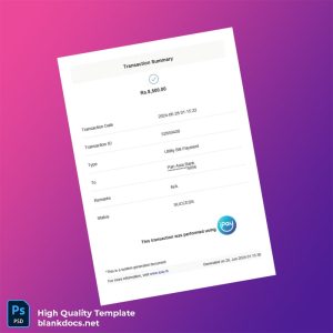 Sri Lanka Pan Asia Bank Editable Utility Bill Template in Word and PDF formats