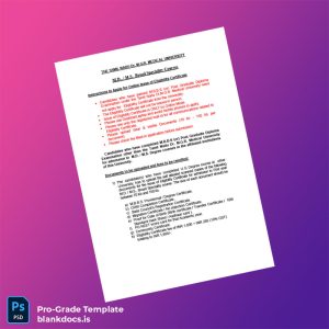 Blank Tamil Nadu Dr M G R Medical University Eligibility Certificate Registration Guide Template (Word/PDF) Document Preview - BlankDocs