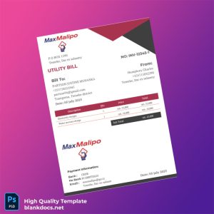 Tanzania Humphrey Charles Editable Utility Bill Template in Word and PDF formats