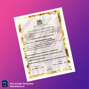 Blank Tanzania Registrar Certificate of Registration Template (Word/PDF) Document Preview - BlankDocs
