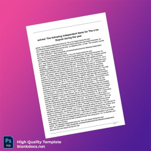 Theatre Dupuis Editable Financial Transactions Document Template in Word and PDF formats