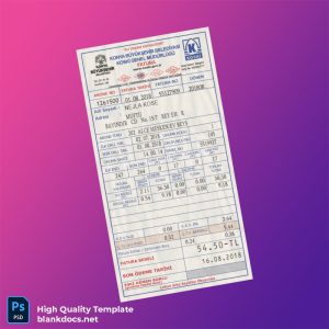 Turkey Unknown Editable Utility Bill Template in Word and PDF formats