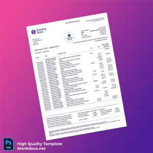 UK Starling Bank Statement Template in Word and PDF formats