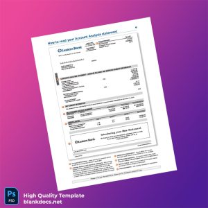 USA Eastern Bank Bank Statement Template in Word and PDF formats