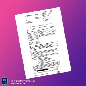 USA First National Bank of Omaha Credit Card Statement Template in Word and PDF formats