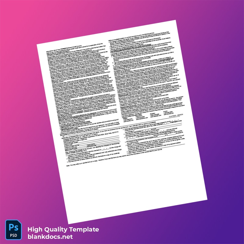 USA First PREMIER Bank Credit Card Statement Template in Word and PDF formats page 3