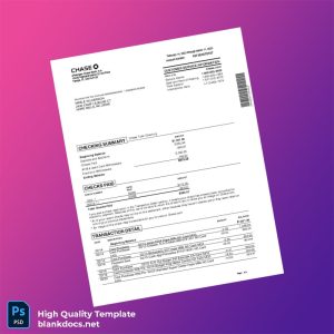 USA JPMorgan Chase Bank Statement Template in Word and PDF formats