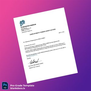 Blank USA KG Construction and Remodeling Employment Verification Letter Template (Word/PDF) Document Preview - BlankDocs