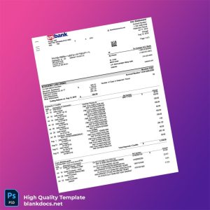 USA US Bank Statement Template in Word and PDF formats