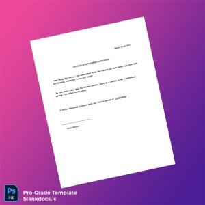 Blank USA Victor Berrios Employment Verification Letter Template (Word/PDF) Document Preview - BlankDocs