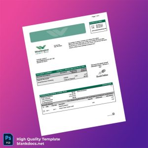 USA Washington County Bank Statement Template in Word and PDF formats