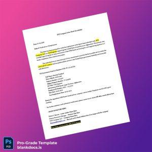 Blank USA XYZ Company Employment Verification Letter Template (Word/PDF) Document Preview - BlankDocs